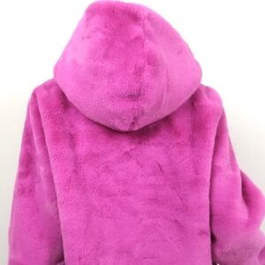 APPARIS Pink Coat Jacket Faux Fur Hoodie Zip Up Girlhoodcore Girly Teen Barbie